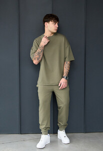 Фото - Спортивний костюм оливкового кольору Staff qix olive oversize premium - Men box