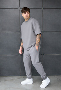 Фото - Спортивный оверсайз костюм Staff qix gray oversize premium - Men box