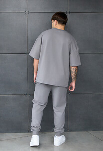 Фото - Спортивный оверсайз костюм Staff qix gray oversize premium - Men box