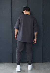 Фото - Темно-сірий чоловічий костюм Staff qix dark gray oversize premium - Men box