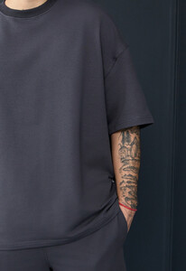 Фото - Темно-сірий чоловічий костюм Staff qix dark gray oversize premium - Men box