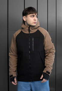 Фото - Двоколірна куртка для хлопців Staff soft shell lokk black & brown - Men box