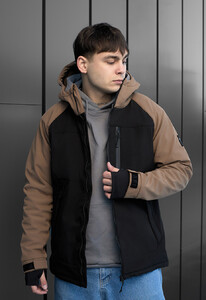 Фото - Двоколірна куртка для хлопців Staff soft shell lokk black & brown - Men box