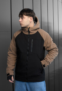 Фото - Двоколірна куртка для хлопців Staff soft shell lokk black & brown - Men box