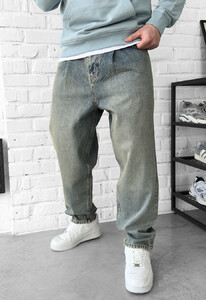 Фото - Широкі молодіжні джинси Staff 8 navy green baggy - Men box