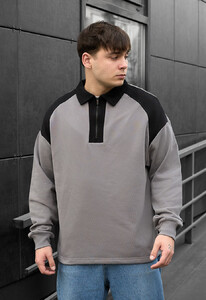 Фото - Мужской оверсайз свитшот Staff gray & black oversize - Men box