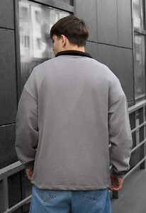 Фото - Мужской оверсайз свитшот Staff gray & black oversize - Men box