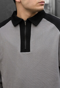 Фото - Мужской оверсайз свитшот Staff gray & black oversize - Men box
