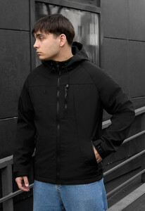 Фото - Однотонная демисезонная куртка Staff di black - Men box