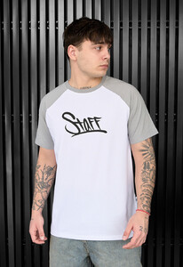 Фото - Брендована чоловіча футболка Staff logo gray & white - Men box