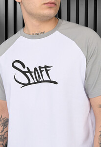 Фото - Брендована чоловіча футболка Staff logo gray & white - Men box