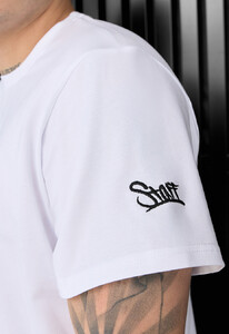 Фото - Однотонна біла футболка з вишивкою Staff pi white logo - Men box