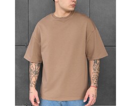 Фото - Оверсайз однотонна футболка Staff brown oversize - Men box