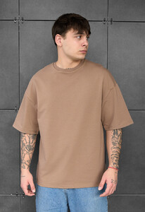 Фото - Оверсайз однотонна футболка Staff brown oversize - Men box