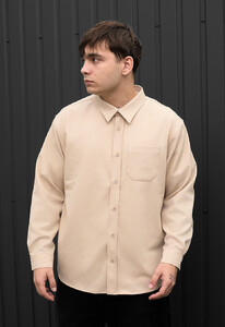 Фото - Повсякденна сорочка бежевого кольору Staff co beige oversize - Men box