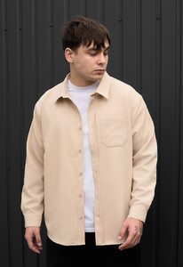 Фото - Повсякденна сорочка бежевого кольору Staff co beige oversize - Men box