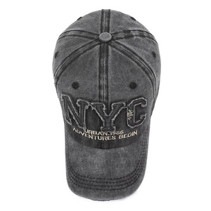 Фото - Однотонная серая бейсболка от бренда Narason с нашивкой NYC - Men box