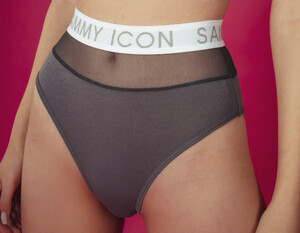 Фото - Жіночі високі труси від Sammy Icon Retro Grey Mesh - Men box