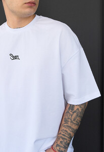 Фото - Біла оверсайз футболка з лого Staff white logo oversize - Men box