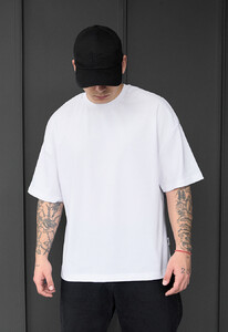 Фото - Однотонна футболка на кожен день Staff white basic oversize - Men box