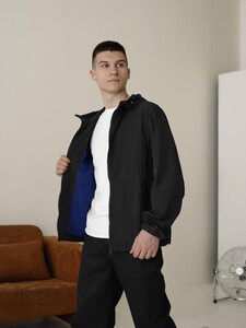 Фото - Однотонная ветровка для парней Pobedov Neon черного цвета - Men box