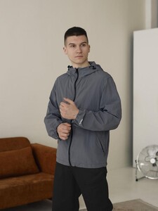 Фото - Повседневная мужская ветровка Pobedov Neon серого цвета - Men box