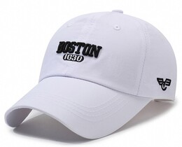Фото - Чоловіча кепка Narason білого кольору з чорним лого Boston - Men box