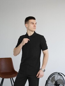 Фото - Базовое мужское поло футболка Pobedov Royal черного цвета - Men box