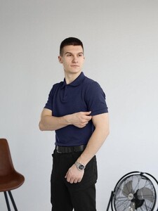 Фото - Поло для чоловіків від бренду Pobedov Royal темно-синього кольору - Men box
