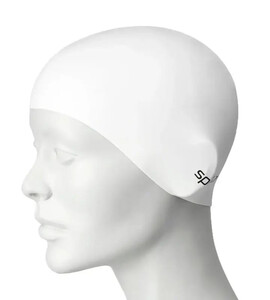 Фото - Комфортна дитяча шапочка для плавання Speedo FLAT SILICONE CAP TEAM JU біла - Men box