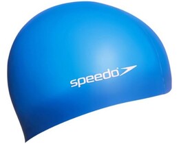 Фото - Стильна дитяча шапочка для басейну Speedo FLAT SILICONE CAP TEAM JU синя - Men box