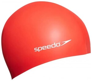 Фото - Дитяча шапочка для плавання Speedo FLAT SILICONE CAP TEAM JU червона - Men box