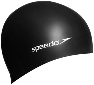 Фото - Класична дитяча шапочка для плавання Speedo FLAT SILICONE CAP TEAM JU чорна - Men box