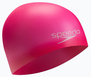 Фото - Енергійна дитяча шапочка для плавання Speedo MOULDED SILC CAP JU рожева - Men box
