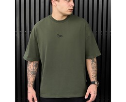 Фото - Повсякденна футболка для чоловіків Staff khaki logo oversize - Men box