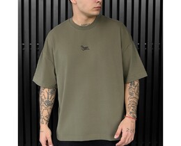 Фото - Оливкова оверсайз футболка Staff olive logo oversize - Men box