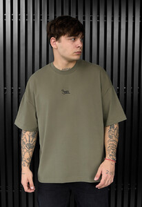 Фото - Оливкова оверсайз футболка Staff olive logo oversize - Men box