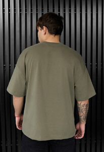 Фото - Оливкова оверсайз футболка Staff olive logo oversize - Men box