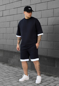 Фото - Темно-синий оверсайз комплект Staff do navy oversize - Men box