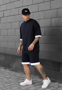 Фото - Темно-синий оверсайз комплект Staff do navy oversize - Men box