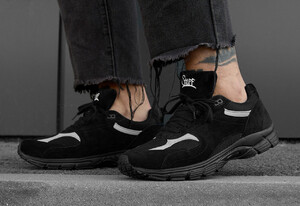 Фото - Черно-белые мужские кроссовки Staff all black reflective - Men box