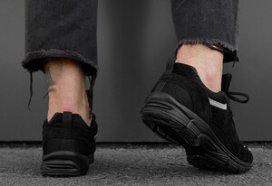 Фото - Черно-белые мужские кроссовки Staff all black reflective - Men box