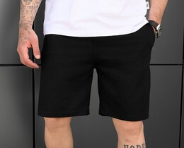 Фото - Однотонні шорти чорного кольору Staff slp black - Men box