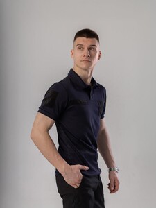 Фото - Військове поло у темно-синьому кольорі від бренду Pobedov Recon - Men box