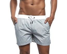 Фото - Шорты мужские для пляжа UXH серые с белым поясом - Men box