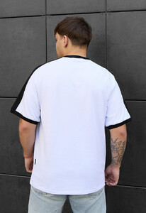 Фото - Бело-черная мужская футболка Staff line logo oversize - Men box