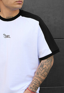 Фото - Бело-черная мужская футболка Staff line logo oversize - Men box