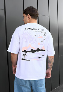 Фото - Молодіжна оверсайз футболка з принтом Staff summer time oversize - Men box