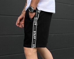 Фото - Чоловічі шорти із лампасами Staff lam black logo2 - Men box