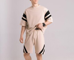 Фото - Повседневный мужской костюм Pobedov Flow бежевого цвета - Men box